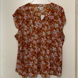 Coldwater Creek Plus Size Cap Sleeve Blouse